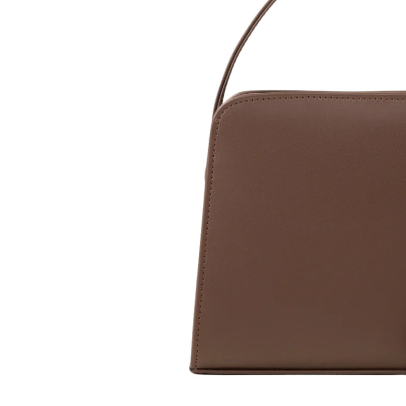 Brown Structured Shoulder Handbag