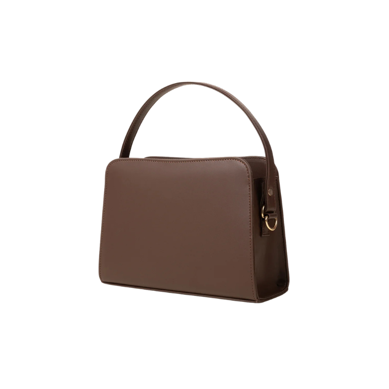 Brown Structured Shoulder Handbag