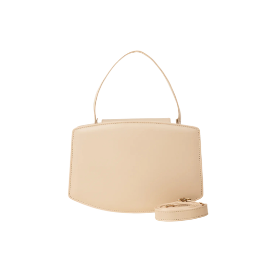 Beige Structured Handbag
